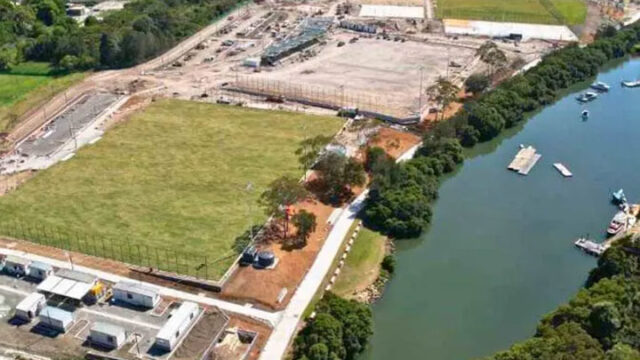 Aerial view of the Barton Part Project site