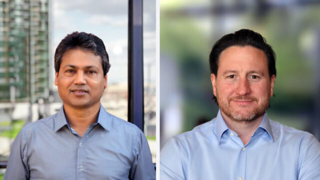 Side by side headshot of Chapal Choudhury and Grant Young